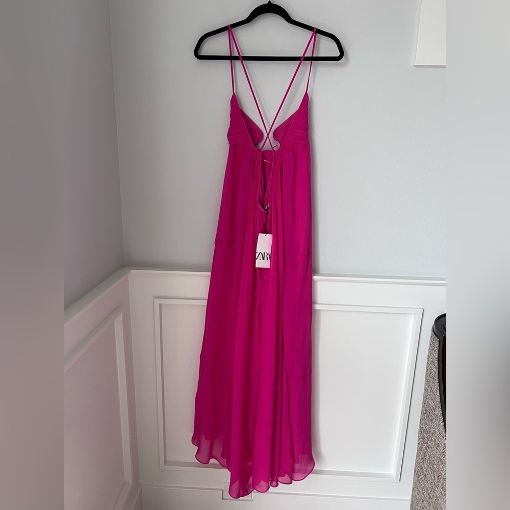 Zara Vibrant Pink Maxi Dress - Picture 10 of 12